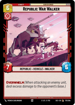 Republic War Walker single card from Star Wars Unlimited