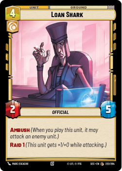 Loan Shark single card from Star Wars Unlimited