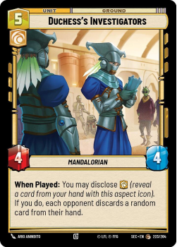 Duchess's Investigators single card from Star Wars Unlimited
