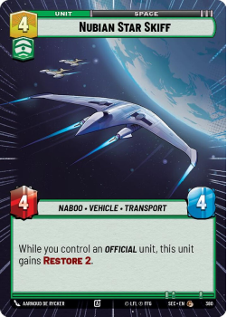 Nubian Star Skiff (HYPERSPACE) single card from Star Wars Unlimited