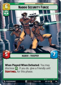 Naboo Security Force (HYPERSPACE) single card from Star Wars Unlimited
