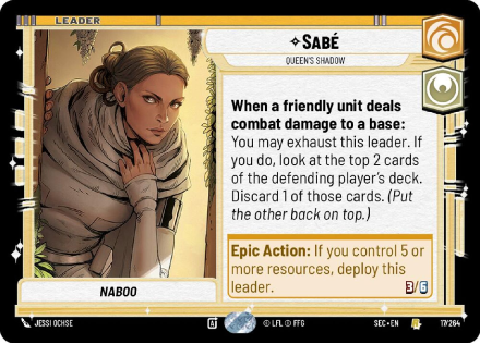 SabÃ© - Queen's Shadow single card from Star Wars Unlimited