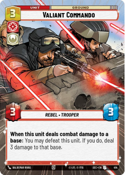 Valiant Commando (HYPERSPACE) single card from Star Wars Unlimited