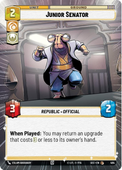 Junior Senator (HYPERSPACE) single card from Star Wars Unlimited