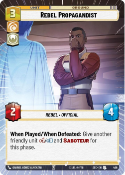 Rebel Propagandist (HYPERSPACE) single card from Star Wars Unlimited