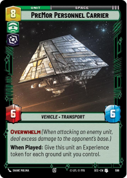 PreMor Personnel Carrier (FOIL) single card from Star Wars Unlimited