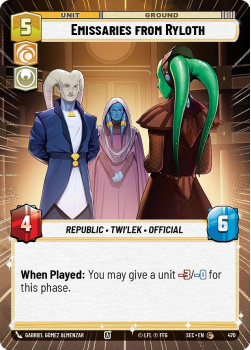Emissaries from Ryloth (HYPERSPACE) single card from Star Wars Unlimited
