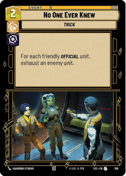 No One Ever Knew (FOIL) single card from Star Wars Unlimited