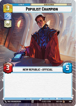 Populist Champion (HYPERSPACE) single card from Star Wars Unlimited
