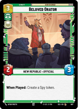 Beloved Orator (FOIL) single card from Star Wars Unlimited