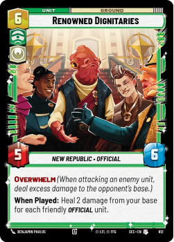 Renowned Dignitaries (FOIL) single card from Star Wars Unlimited
