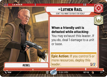 Luthen Rael - Don't You Want to Fight For Real? (HYPERSPACE) single card from Star Wars Unlimited