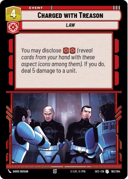 Charged with Treason single card from Star Wars Unlimited