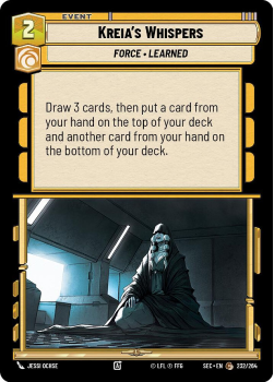 Kreia's Whispers single card from Star Wars Unlimited