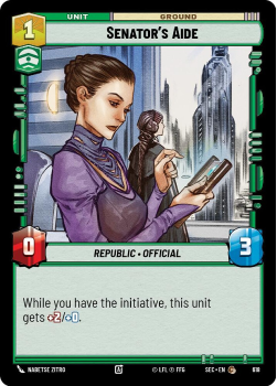 Senator's Aide (FOIL) single card from Star Wars Unlimited