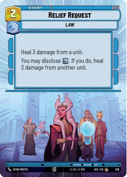 Relief Request (HYPERSPACE) single card from Star Wars Unlimited