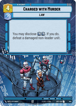 Charged with Murder (HYPERSPACE) single card from Star Wars Unlimited