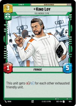 Kino Loy - You Answer to Me (FOIL) single card from Star Wars Unlimited
