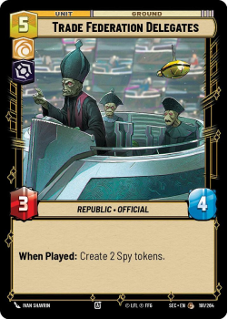 Trade Federation Delegates single card from Star Wars Unlimited