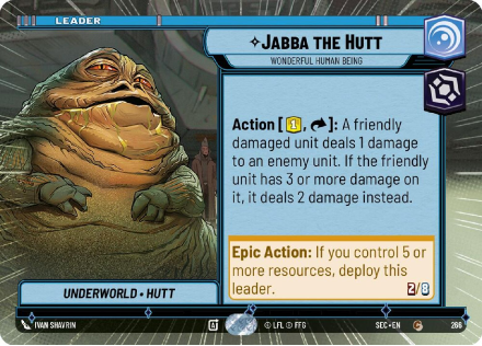 Jabba the Hutt - Wonderful Human Being (HYPERSPACE) single card from Star Wars Unlimited