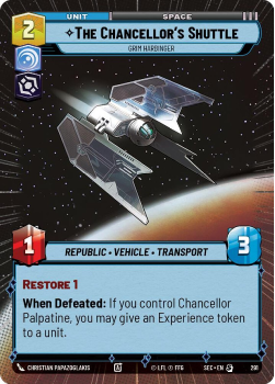 The Chancellor's Shuttle - Grim Harbinger (HYPERSPACE) single card from Star Wars Unlimited
