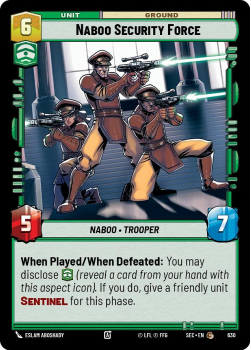 Naboo Security Force (FOIL) single card from Star Wars Unlimited
