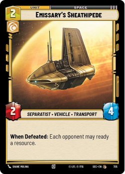 Emissary's Sheathipede (FOIL) single card from Star Wars Unlimited