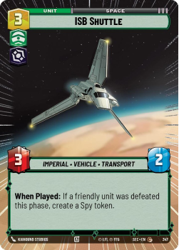 ISB Shuttle (HYPERSPACE) single card from Star Wars Unlimited