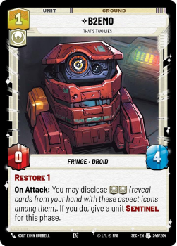 B2EM0 - That's Two Lies single card from Star Wars Unlimited