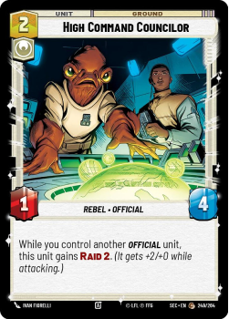 High Command Councilor single card from Star Wars Unlimited