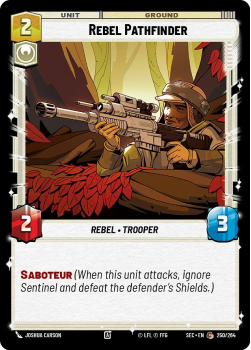 Rebel Pathfinder single card from Star Wars Unlimited