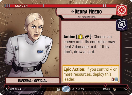Dedra Meero - Not Wasting Time (HYPERSPACE) single card from Star Wars Unlimited