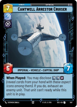 Cantwell Arrestor Cruiser (FOIL) single card from Star Wars Unlimited