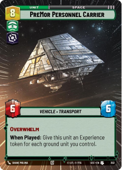 PreMor Personnel Carrier (HYPERSPACE) single card from Star Wars Unlimited