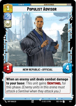 Populist Advisor (FOIL) single card from Star Wars Unlimited