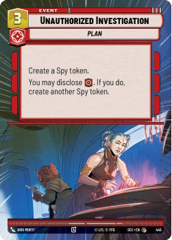Unauthorized Investigation (HYPERSPACE) single card from Star Wars Unlimited