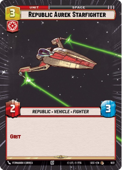 Republic Aurek StarFighter (HYPERSPACE FOIL) single card from Star Wars Unlimited