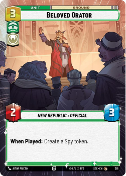 Beloved Orator (HYPERSPACE) single card from Star Wars Unlimited