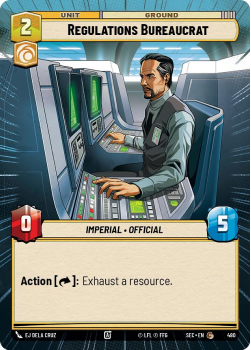 Regulations Bureaucrat (HYPERSPACE) single card from Star Wars Unlimited