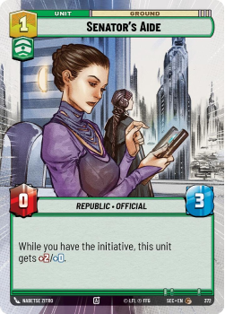Senator's Aide (HYPERSPACE) single card from Star Wars Unlimited