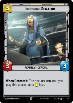 Inspiring Senator (FOIL) single card from Star Wars Unlimited