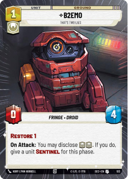 B2EM0 - That's Two Lies (HYPERSPACE) single card from Star Wars Unlimited