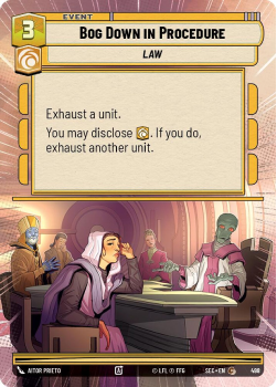 Bog Down in Procedure (HYPERSPACE) single card from Star Wars Unlimited