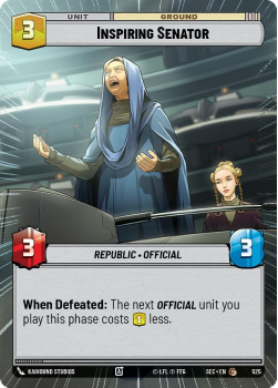 Inspiring Senator (HYPERSPACE) single card from Star Wars Unlimited