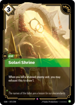 Solari Shrine single card from Riftbound : League of Legends Card Game