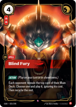 Blind Fury single card from Riftbound : League of Legends Card Game