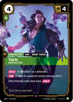 Taric, Protector single card from Riftbound : League of Legends Card Game