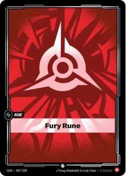 Fury Rune single card from Riftbound : League of Legends Card Game