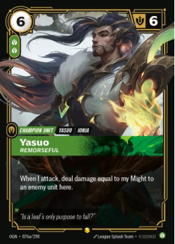 Yasuo, Remorseful (Alternate Art) single card from Riftbound : League of Legends Card Game