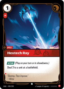Hextech Ray single card from Riftbound : League of Legends Card Game